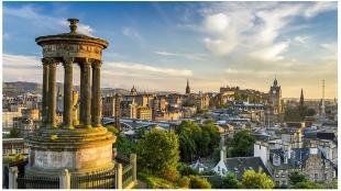 Edinburgh City skyscape seen from Calton Hill